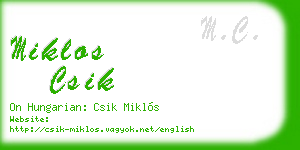 miklos csik business card